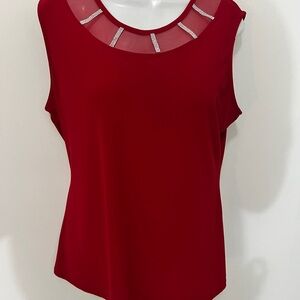 Scarlett Red Sleeveless Cutout Tank Top